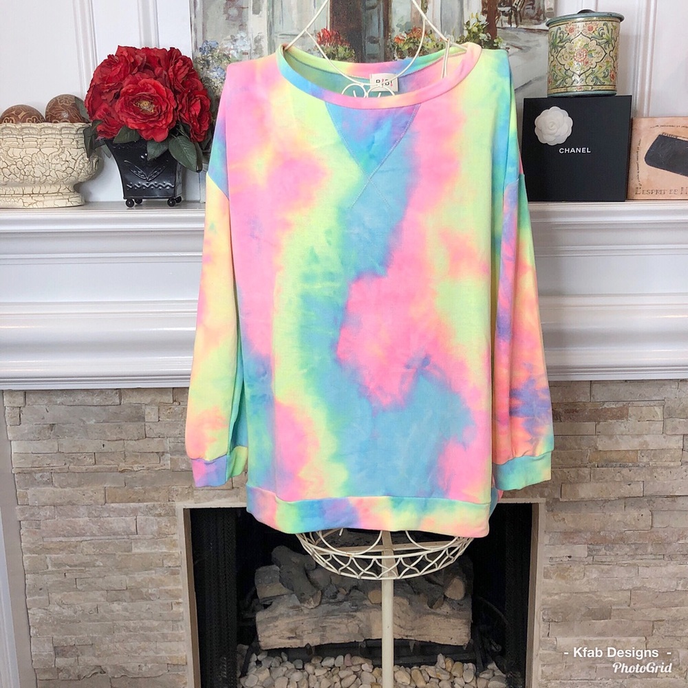🛍LAST 2! Pastel French Terry Tie Dye Sweatshirt - Picture 8 of 8
